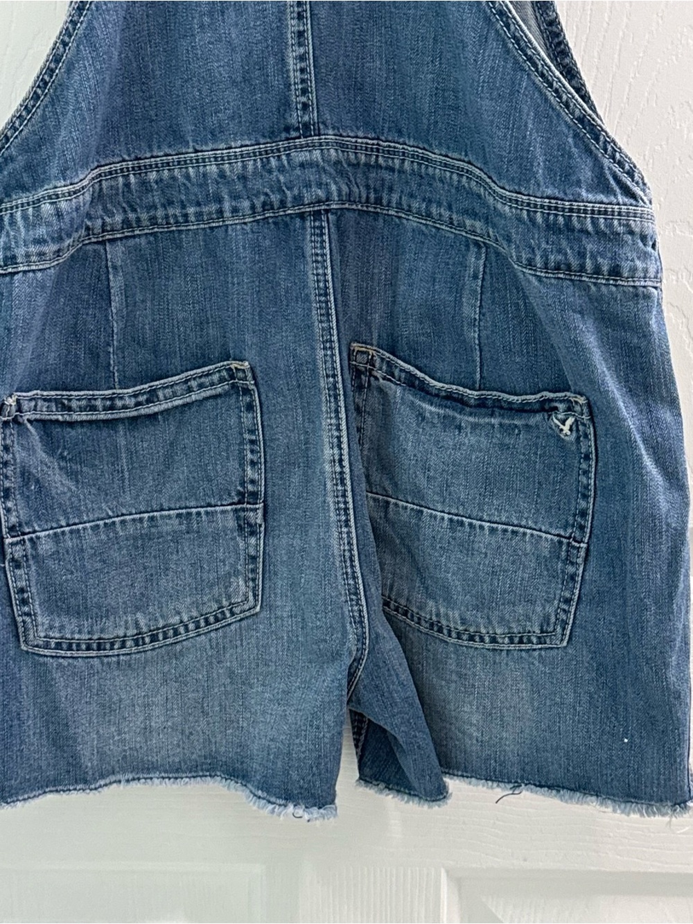 American Eagle Outfitters Women's Size Small Blue Denim Overall Shorts Shortalls - Picture 9 of 12
